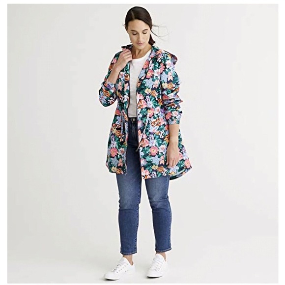 Vera Bradley Womens S Small Colorful Floral Water Resistant Raincoat Rain Jacket - Picture 1 of 16